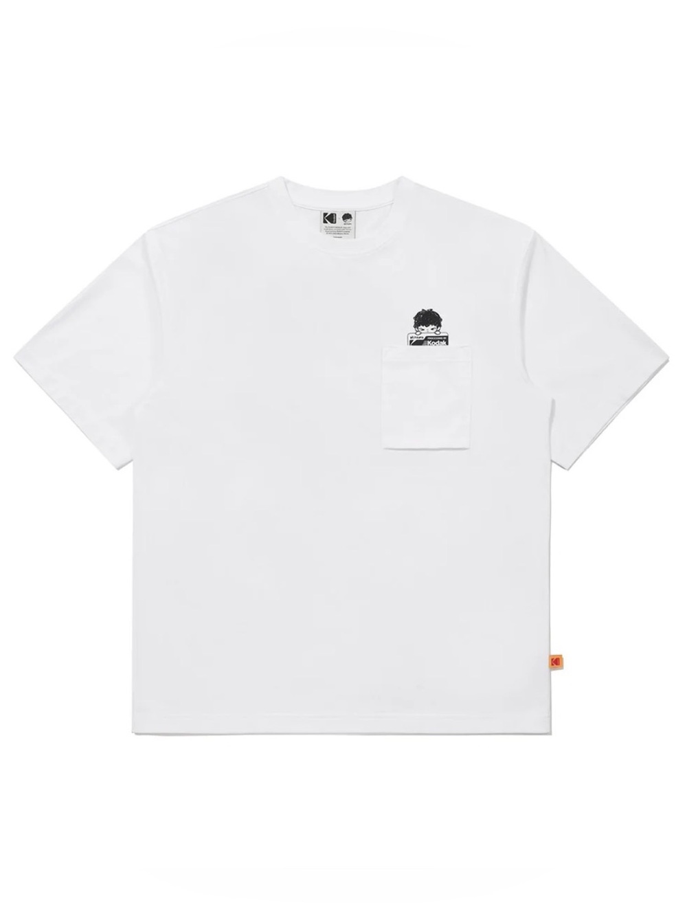 Hirono x Kodak Pocket Graphic Semi-Oversized Short Sleeve T-Shirt - White, Large
